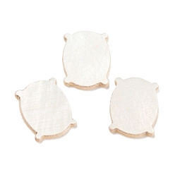 White Natural Sea Shell Cabochons, Pillow, White, 9x7x1mm