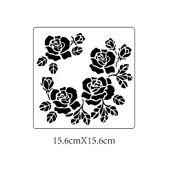 Цветок Трафареты для штампов из нержавеющей стали, для diy scrapbooking / фотоальбом, декоративная тисняющая бумажная карточка, цвет нержавеющей стали, цветочным узором, 15.6x15.6 см