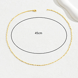 Золотой Элегантные латунные фактурные ожерелья-цепочки с витыми звеньями для повседневной женской одежды, золотые, 17.72 дюйм (45 см)