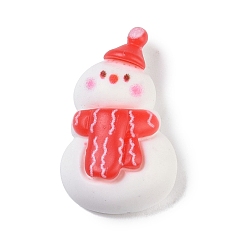 Снеговик Кабошоны из смолы, Новогодняя тема, снеговик, 25x15.5x8 мм