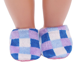 Colorful Wool Doll Plush Shoes, Winter Slipper for 18 Inch American Girl Dolls Accessories, Colorful, 60mm