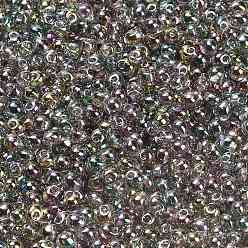 (DP2440) Transparent Gray Rainbow Luster Миюки 3.4мм капельные бусины, японский бисер, прозрачные цвета lustered, (dp2440) прозрачный серый радужный блеск, 3.4x3 мм, отверстие : 0.65 мм, Около 180 шт / 10 г