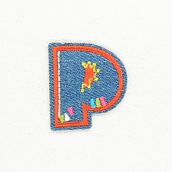 Letter P Computerized Embroidery Cloth Iron on/Sew on Patches, Costume Accessories, Appliques, Letter.P, 50x32mm