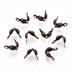 Красная Медь Латунная часть шарика советы, Калотте заканчивается, крышка раскладушки, без никеля , Красная медь, длиной около 7 мм , отверстие : 1 мм, внутренний: 4 mm