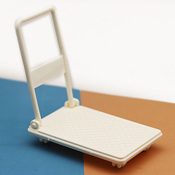 Белый Пластиковая тележка мини модель, аксессуары для кукольного домика с микро-ландшафтом, притворяясь опорными украшениями, белые, 88x54x97 мм