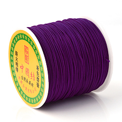 Фиолетовый Плетеной нейлоновой нити, китайский шнур для завязывания бисера шнур для изготовления ювелирных изделий из бисера, фиолетовые, 0.8 мм, около 100 ярдов / рулон