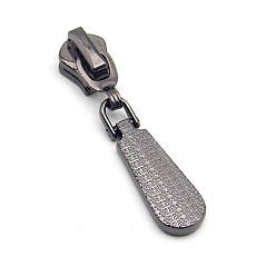 Gunmetal Zinc Alloy Zipper Head with Teardrop Charms, Zipper Pull Replacement, Zipper Sliders for Purses Luggage Bags Suitcases, Gunmetal, 3.7x1.1cm