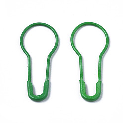 Зеленый Окрашенные распылением железные булавки из калебаса, Маркер вязальной строчки, зелёные, 21.5x9.5x1.5 мм, штифты : 0.5 мм