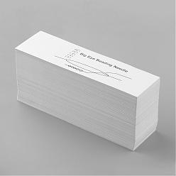 White Cardboard Display Cards, Used For Big Eye Beading Needles, White, 155x48mm