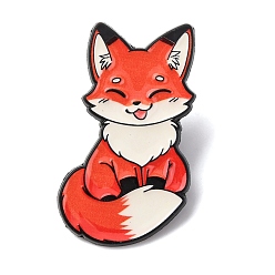 Темно-Оранжевый Булавки с лисьей эмалью, булавки для лацканов из сплава для одежды рюкзака, чёрные, темно-оранжевый, 36x20 мм