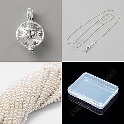 Снежинка Наборы для изготовления ожерелий своими руками, в том числе 925 подвески из стерлингового серебра, латунные ожерелья и бусины из ракушечного жемчуга, снежинка