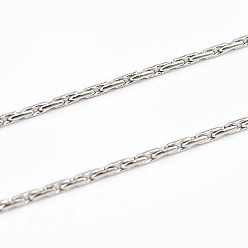 Stainless Steel Color 304 Stainless Steel Coreana Chains, Stainless Steel Color, 0.9x0.8mm