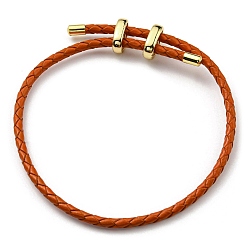 Chocolate Leather Braided Cord Bracelets, Adjustable Bracelet, Chocolate, Inner Diameter: 5/8~2-7/8 inch(1.5~7.3cm)