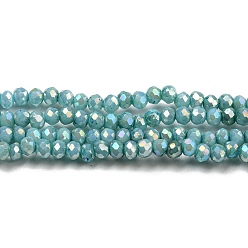 Cadet Blue Opaque Baking Painted Glass Beads Strands, AB Color, Faceted, Round, Cadet Blue, 2.5x2mm, Hole: 0.7mm, about 156~158pcs/strand, 12.20~12.44 inch(31~31.6cm)