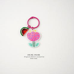 Number 7, A708 Cute Purple Tulip Pendant Keychain Keyring Backpack Decoration - Lovely and High-end.