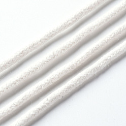 Blanco Hilos de hilo de algodón, cordón de macramé, hilos decorativos, para la artesanía bricolaje, envoltura de regalos y fabricación de joyas, blanco, 3 mm, aproximadamente 54.68 yardas (50 m) / rollo