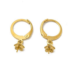 Golden 304 Stainless Steel Leverback Earring Findings, for Half Drilled Beads, Golden, 21mm, Pin: 0.6mm