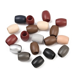 Barrel Краска для выпечки акриловые европейские бусины, бусины с большим отверстием, разноцветные, баррель, 9x7.5 мм, отверстие : 4.4 мм, о 20 шт / комплект