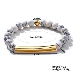 Говлит Синтетические браслеты из войлиста, латунная трубка бисерная для женщин, элегантный и стильный повседневный аксессуар, внутренний диаметр: 6-3/4 дюйм (17 см)