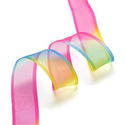 Colorful Organza Ribbon, Colorful, 1 inch(25mm), about 100yards/roll