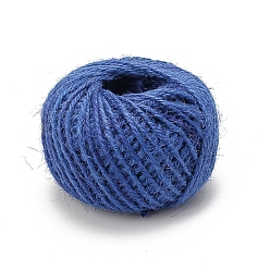 Marine Blue 50M Round Jute Cord, for Gift Wrapping, Party Decoration, Marine Blue, 2mm, about 54.68 Yards(50m)/Roll
