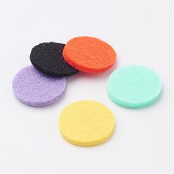 Colorful Fibre Perfume Pads, Essential Oil Diffuser Locket Pads, Flat Round, Colorful, 22.5x3mm, about 5pc/bag
