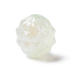 Нектар Светящиеся акриловые бусины, блеск бисера, светится в темноте, граненые круглые, нектар, 15.5x15 мм, отверстие : 3 мм, Около 250 шт / 500 г