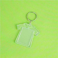 Clothes Acrylic Photo Frame Keychain, with Iron Split Key Rings, Clothes, 5.6x5.5cm