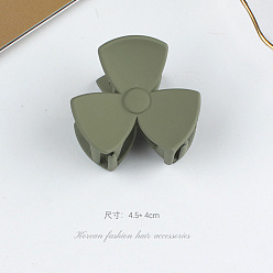 Зеленый Набор заколок для волос матового кремово-шоколадного цвета для девочек — тройные лепестковые ручки небольшого размера