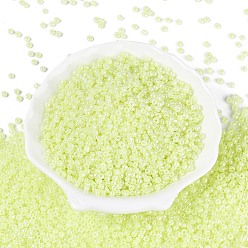 Зелено-Желтый 8/0 стакан бисер, Цейлон, круглые, зеленый желтый, 3 мм, отверстие : 1 мм, 1101 шт / 50 г.