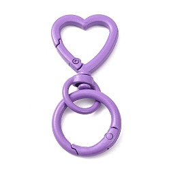 Средний Фиолетовый Аэрозольная краска, поворотные застежки из сплава, с пружинными кольцами ворот, сердце, средне фиолетовый, 60 мм