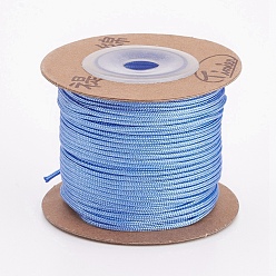 Sky Blue Nylon Cords, String Threads Cords, Round, Sky Blue, 1.5mm, about 27.34 yards(25m)/roll