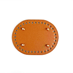 Chocolate PU Leahter Knitting Crochet Bags Bottom, Oval, Bag Shaper Base Replacement Accessaries, Chocolate, 14.5x11cm