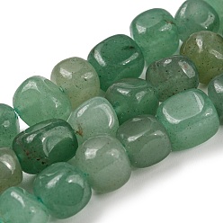 Green Aventurine Natural Green Aventurine Bead Strands, Tumbled Stone, Nuggets, 7~9.5x9~11x7~11mm, Hole: 1mm, about 42~43pcs/strand, 15.75''~15.94''(40~40.5cm)