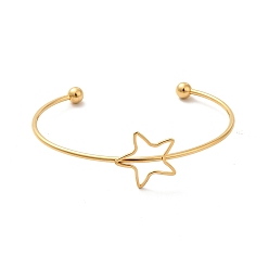 Золотой Звезды 201 браслеты-манжеты из нержавеющей стали для женщин и девочек, золотые, внутренний диаметр: 2-1/8~2-5/8 дюйм (5.4~6.65 см)