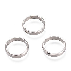 Stainless Steel Color 201 Stainless Steel Bead Frames, Ring, Stainless Steel Color, 14x3mm, 12mm inner diameter, Hole: 1mm
