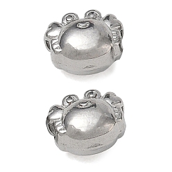Stainless Steel Color 304 Stainless Steel Beads, Crab, Stainless Steel Color, 5.5x7x4.5mm, Hole: 1.5mm