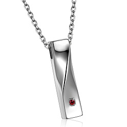 Red Detachable Perfume Bottle Pendant Necklaces, Stainless Steel Chain Necklaces, Red, 21.65 inch(55cm)