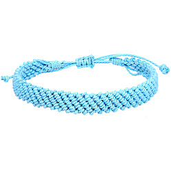 11-day blue Multi-colored minimalist waxed thread braided bracelet for daily wear.