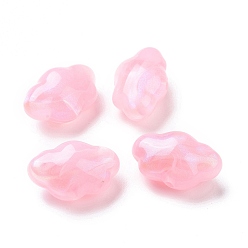 Pearl Pink Opaque Acrylic Beads, Glitter Beads, Cloud, Pearl Pink, 16.5x26x13mm, Hole: 2mm, about 150pcs/500g