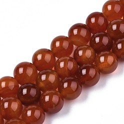 Carnelian Natural Carnelian Beads Strands, Dyed, Round, 12mm, Hole: 1mm, about 33pcs/strand, 15.3 inch