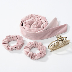 Pink 4-piece set Lazy Hair Curler Headband for Sleep, Butterfly Bow Wave Maker Tool