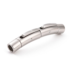 Нержавеющая Сталь Цвет Не тускнеет 304 байонетные застежки из нержавеющей стали, трубка, цвет нержавеющей стали, 41x7x6 мм, отверстие : 4 мм