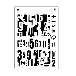 Number PET Plastic Hollow Painting Silhouette Stencil, DIY Drawing Template Graffiti Stencils, Number, 29x20.5cm
