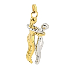Золотой & Цвет Нержавеющей Стали Ионное покрытие (ip) 304 подвески из нержавеющей стали, человек, золотые и нержавеющая сталь цвет, 37x13.5x15 мм, отверстие : 4x2.3 мм