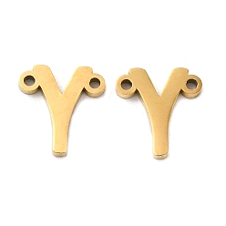 Letter Y Ion Plating(IP) 304 Stainless Steel Connector Charms, Letter, Letter Y, 10x9.5x1.5mm, Hole: 1.2mm