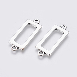 Antique Silver Alloy Links connectors, Cadmium Free & Lead Free, Rectangle, Antique Silver, 30x11.5x2mm, Hole: 2mm