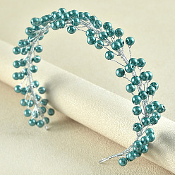 Green Pearl Edition Ободок для волос с мягкой цепочкой из жемчужных кристаллов - свадебные аксессуары для волос.