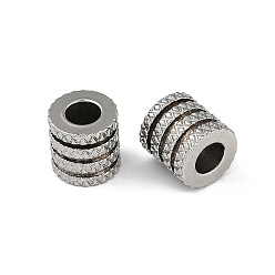 Нержавеющая Сталь Цвет Антикоррозийные 202 шарики из нержавеющей стали, текстурированная гофрированная колонна, цвет нержавеющей стали, 8x8 мм, отверстие : 4 мм