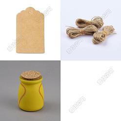 Желтый 12шт. стеклянные стаканчики для пудинга с бейсбольным принтом, В комплекте: 12 подарочные бирки из крафт-бумаги в виде цветочных головок и 1 пучок джутовых шнуров., желтые, 9.3x7 см, Внутренний диаметр: 4.5 cm, емкость: 100 мл (3.38 жидких унций)